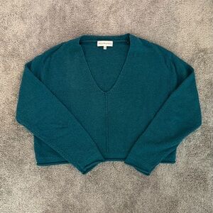 Teal V-Neck Women's Sweater